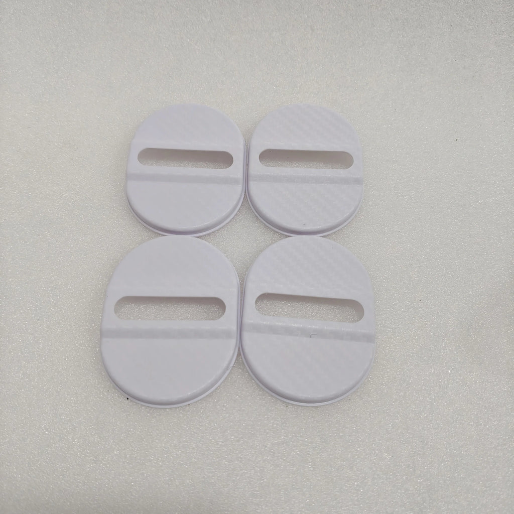 4pcs Car Door Lock Protector Covers, Anti-Rust Plastic Cushion for BMW F30 , Universal Car Door Accessory Protection Sleeve Qme White