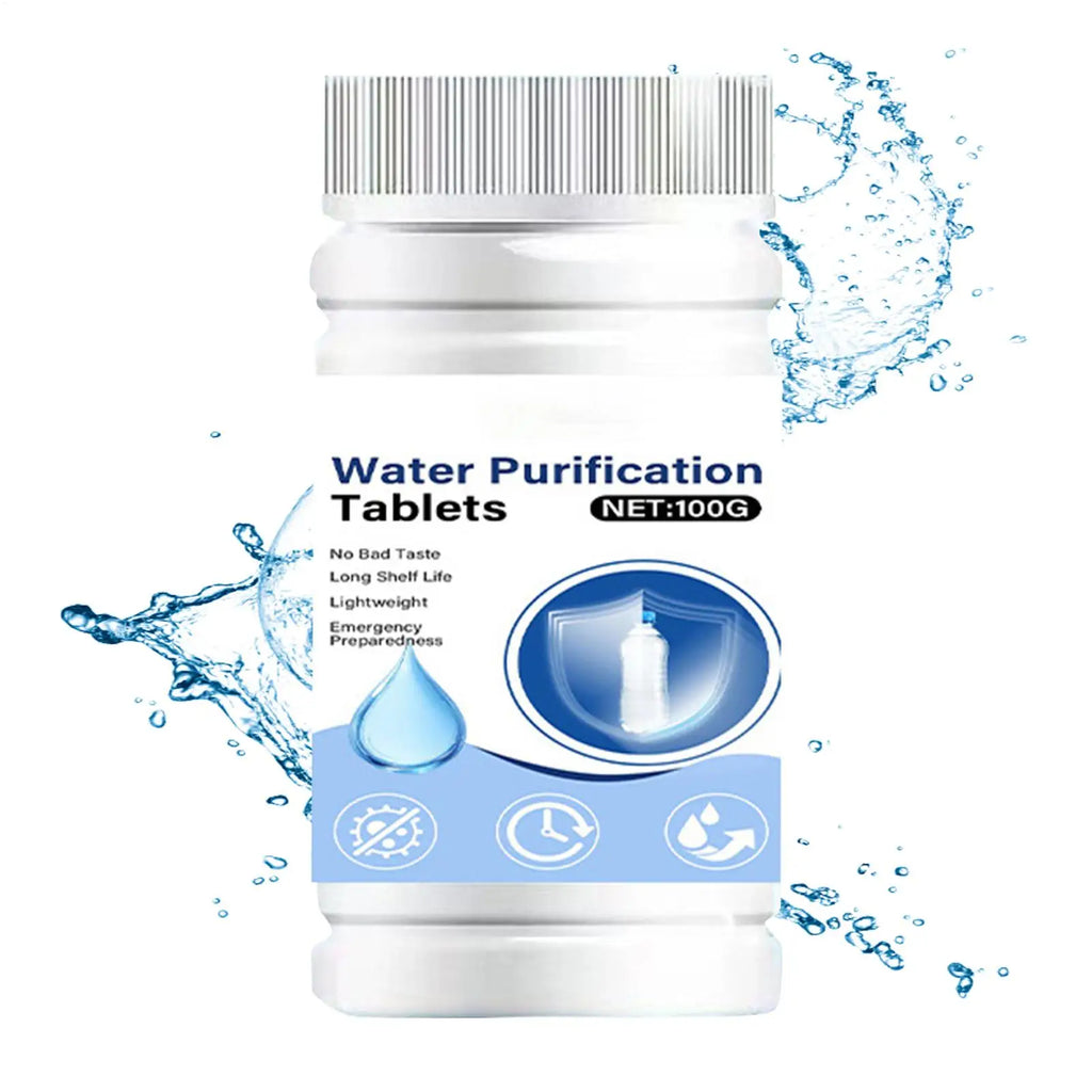 Potable Water Purification Tablets Safe Odorless Portable Effective Camping Hiking Water Filter Tablets for Backpacking Hunting Qme Default Title
