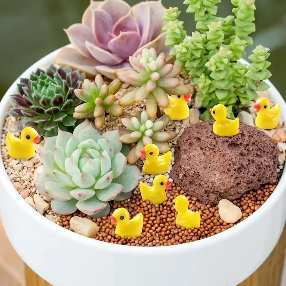 100/50/20Pcs/set Mini Resin Ducks Tiny Duck Miniature Figures Bulk Little Duck Charms for Party, DIY Micro Landscape Decorations Qme