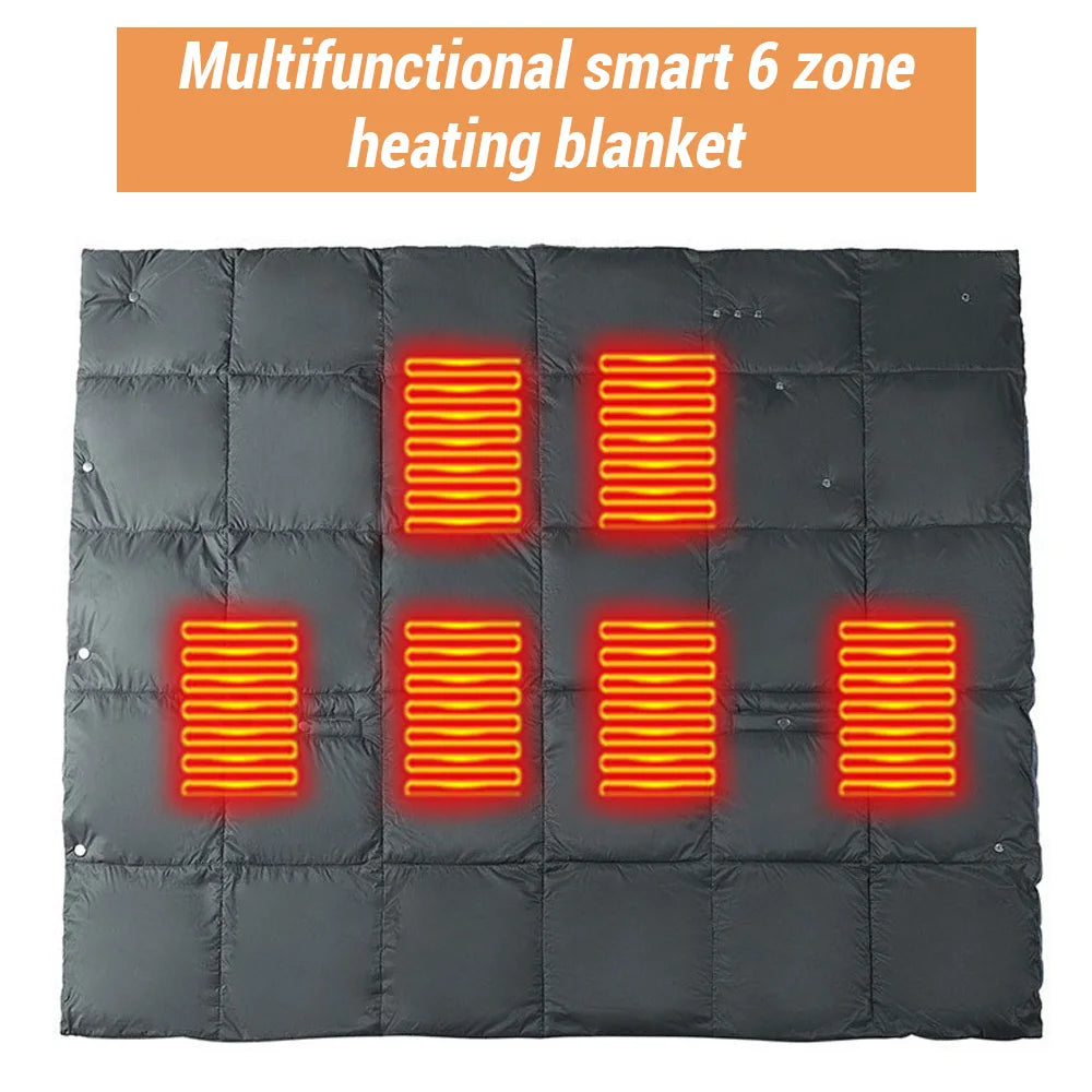 Warmer Blanket USB Electric Blanket Soft Fast Heating Shawl Blanket 3 Levels Heated Vest for Outdoors Camping Qme