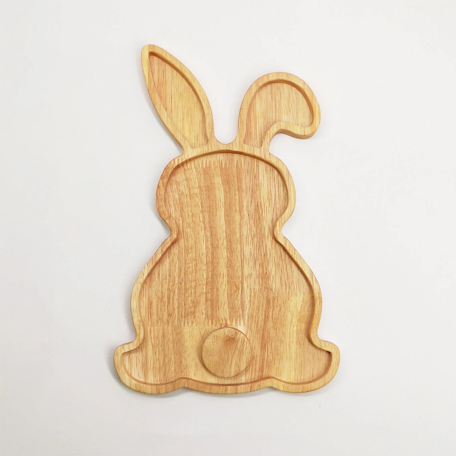 Wooden Serving Platter Easter Egg Bunny Decoration Tray Rustic Festivals Decorative Tray Board for Fruit Candy Multiuse Plates Qme