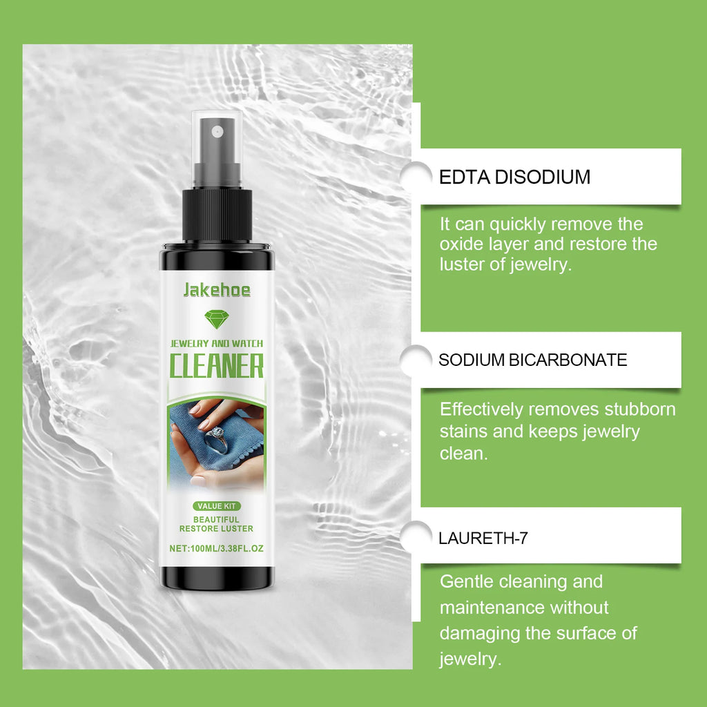 Jewelry Cleaning Spray Watch Cleaning Solution Stain Rust Dirt Removal Gold Polisher Long-Lasting Shine Diamonds Cleaning Liquid Qme