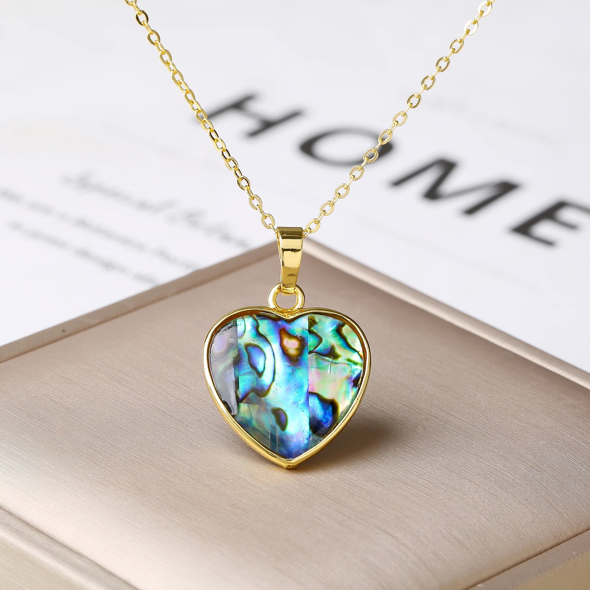 High Quality Abalone Shell Pendant Necklace Silver/Gold Waterdrop Heart Shell Choker Fashion Beach Party Jewelry Women Gift Qme 2