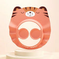 Baby Bath Visor Shampoo Cap Children Kids Shower Soft Cap Adjustable EVA Cap Waterproof Eye Protection Earmuff Headgear Fox Cap Qme Tiger red