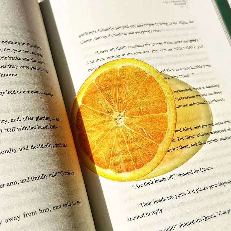 Delicate Transparent Acrylic Apple Bookmark Reading Mark Student Qme