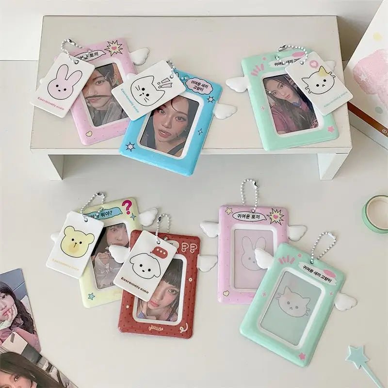 Cute Small Wings Card Holder Photocard Idol Photo Display Protect Qme