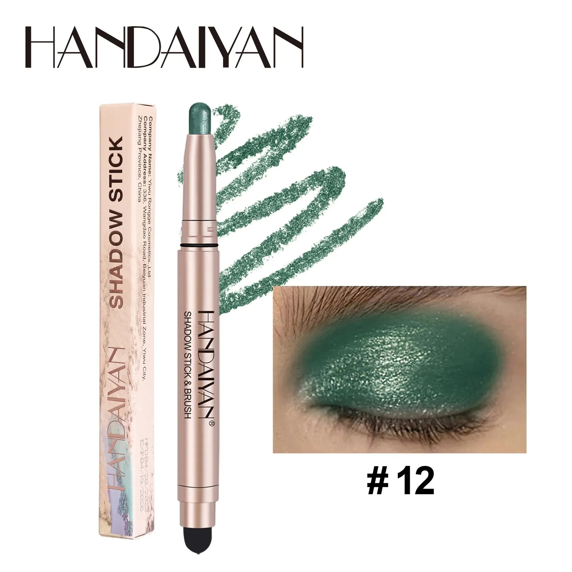 Smoky Dark Black Eyeshadow Pencil Stick Waterproof Pearlescent Matte