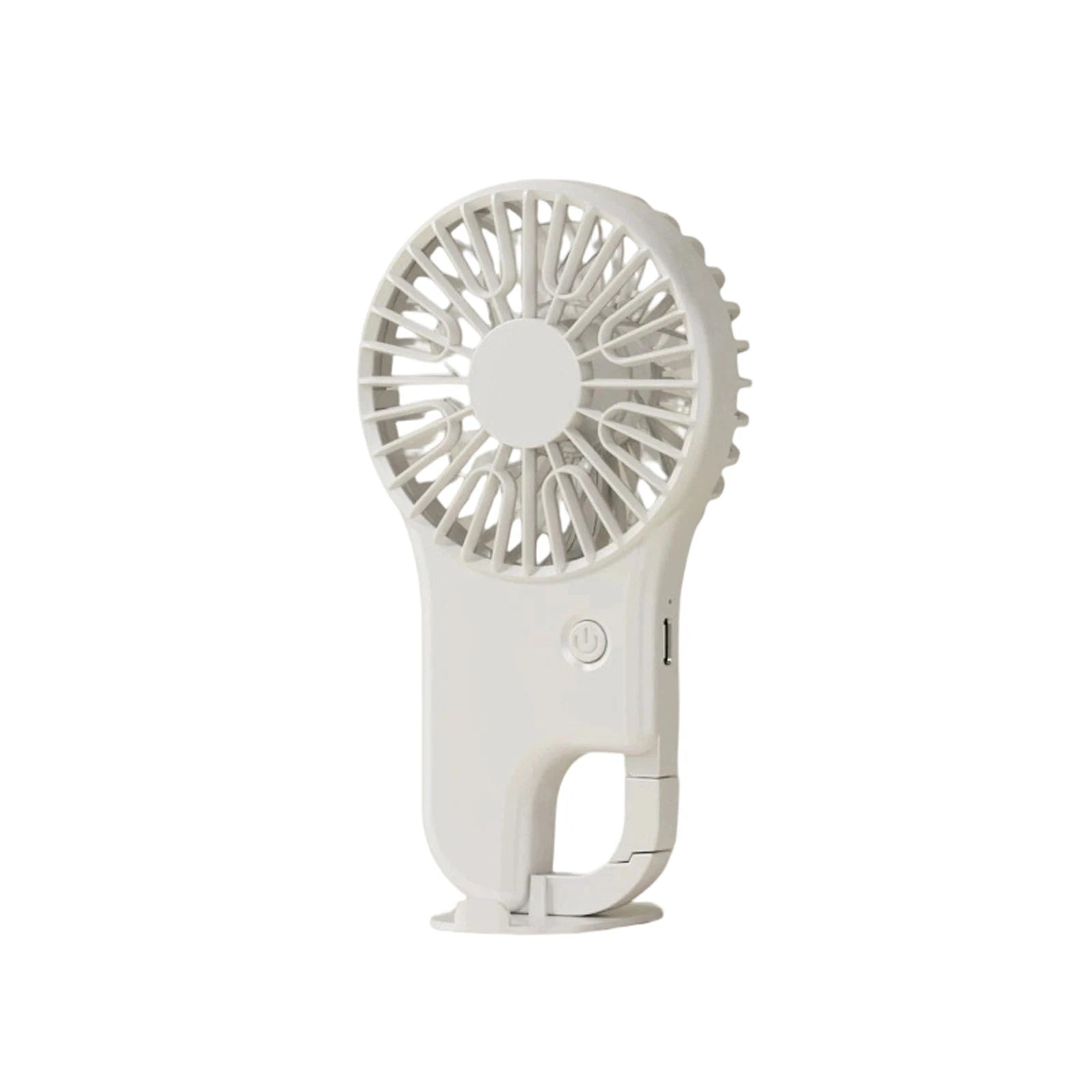 Portable Handheld Mini Fan Long Battery Life USB Rechargeable Fan with Hook Solid Color Outdoor Sports Climb Travel Summer Fan Qme White One Size