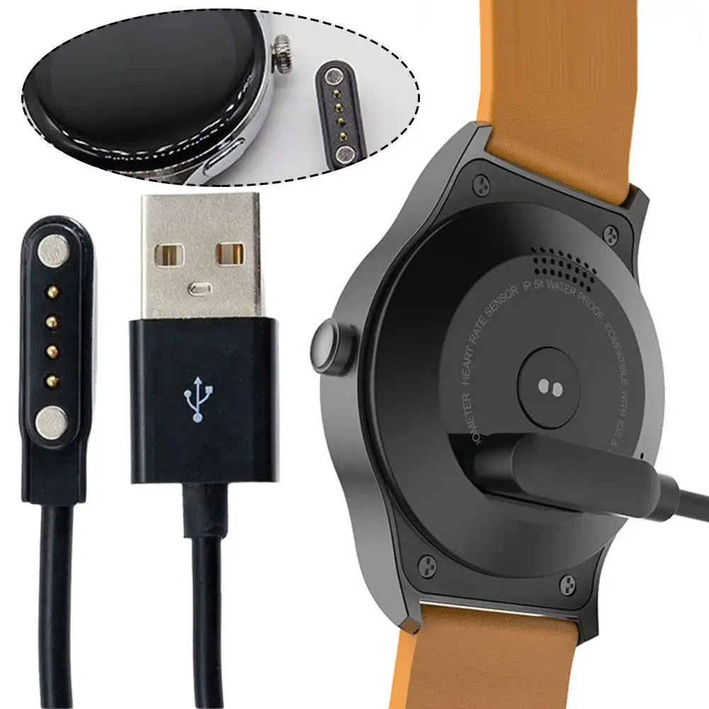 New Smart Watch Charging Cable 4 Pin Magnetic Charger Universal Smart Bracelet Sports Watch 4 Pin Charging Cable 7.62 Pitch Qme