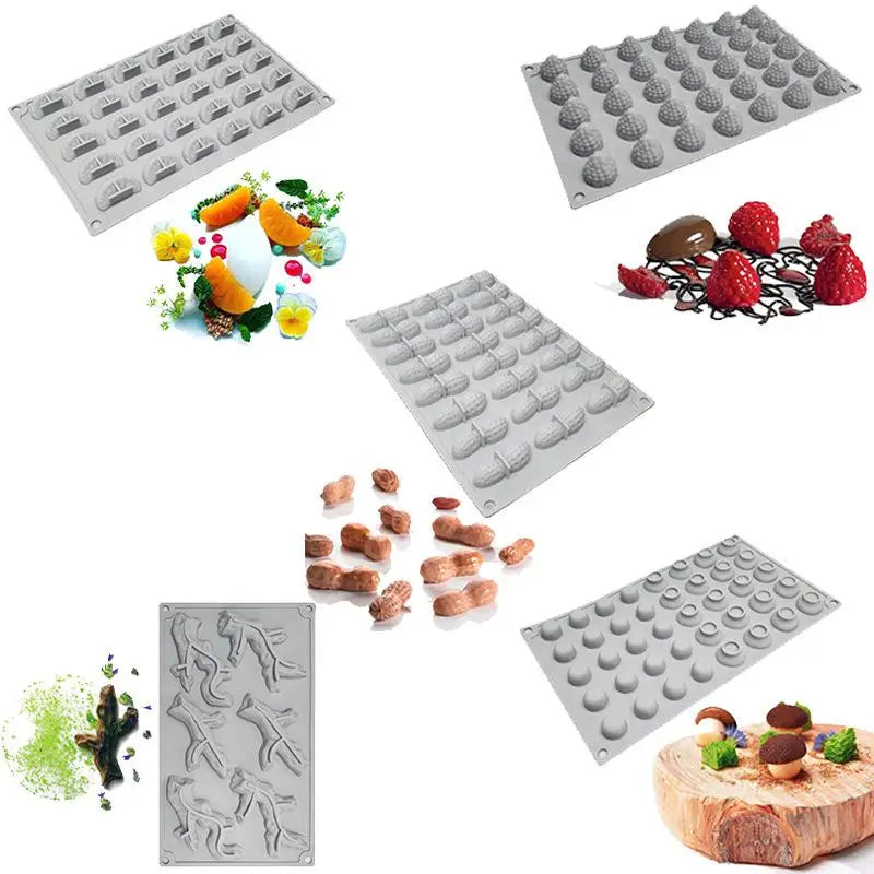 Chestnut Raspberry Peanut Mushroom Silicone Mold Fondant Cake DIY Qme
