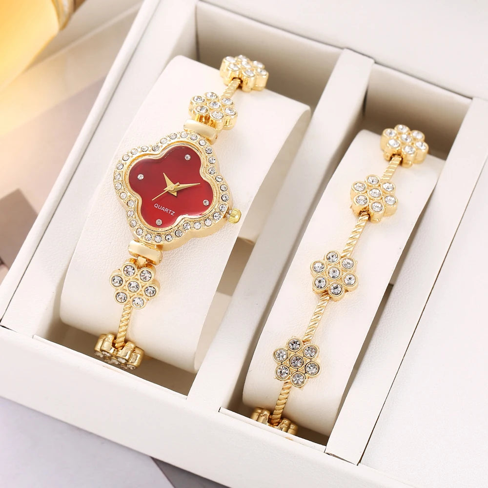 New Fashion Butterfly Strap with Diamond Set Round Women's Watch Simple Student Bracelet Watch Women's Quartz Watch Qme