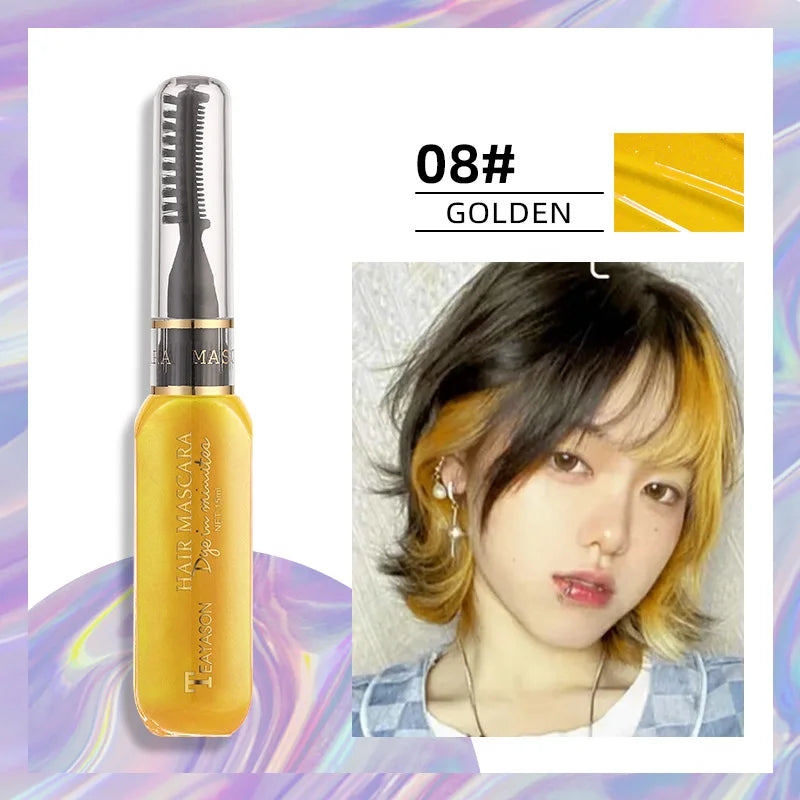 Disposable Hair Colour Dye Temporary Hair Dye Mascara Dual Purpose Washable Hair Coloring Cream DIY Dying Hairstyle Supplies Qme 8