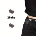 2/3PCS Pant Waist Tightener Adjustable Buttons Pins for Loose Jeans No Sew and No Tools Waist Cincher Clip for Clothing Skirts Qme 2pcs Black