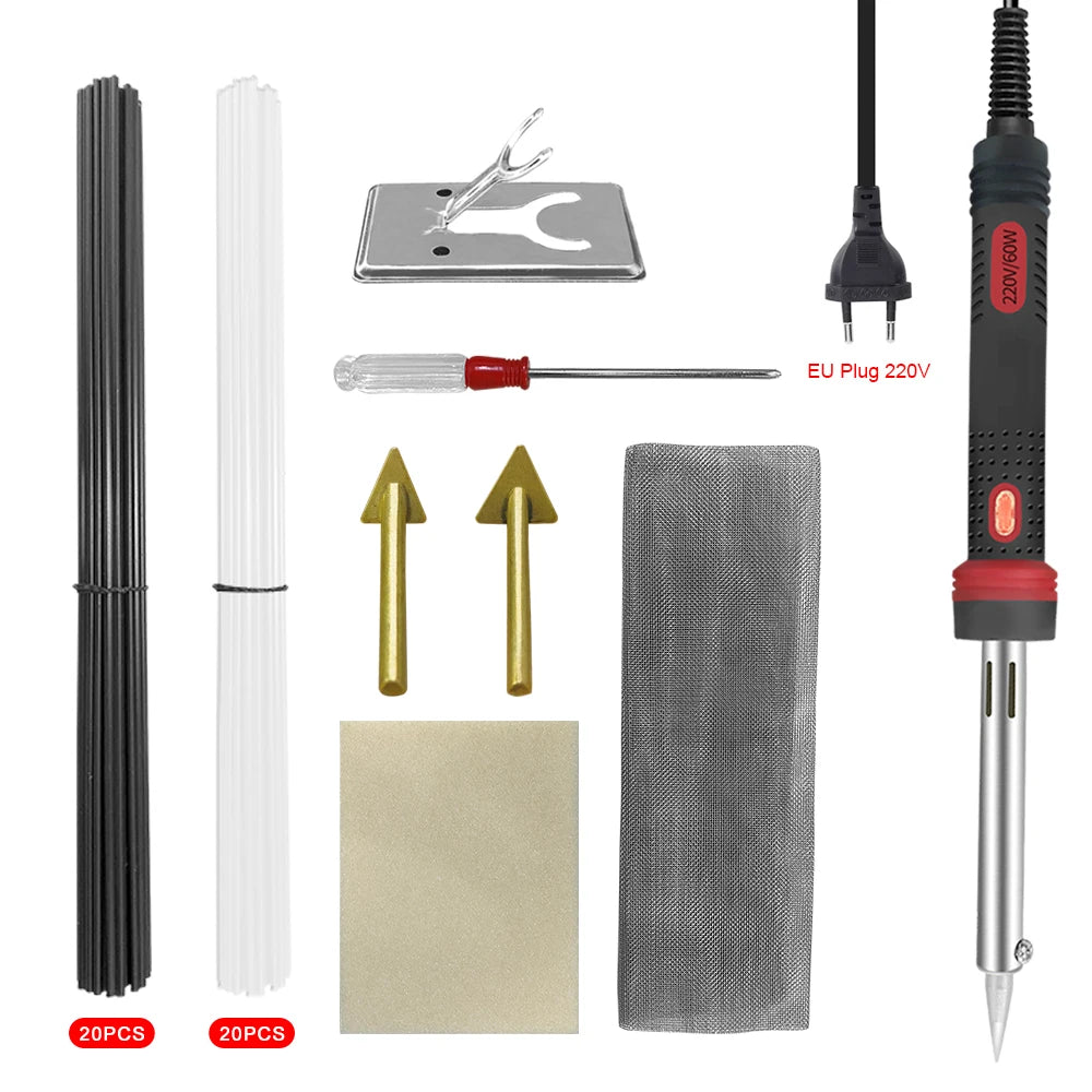 220V 60W Car Bumper Repair Electric Soldering Iron Home Leather Qme set3 220V EU PLUG
