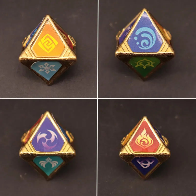 Funny’s Board Game Entity Prop Cosplay Genshin Impact Eye of God Genius Invokation TCG Eight Sided Element Dice Festival Gift Qme
