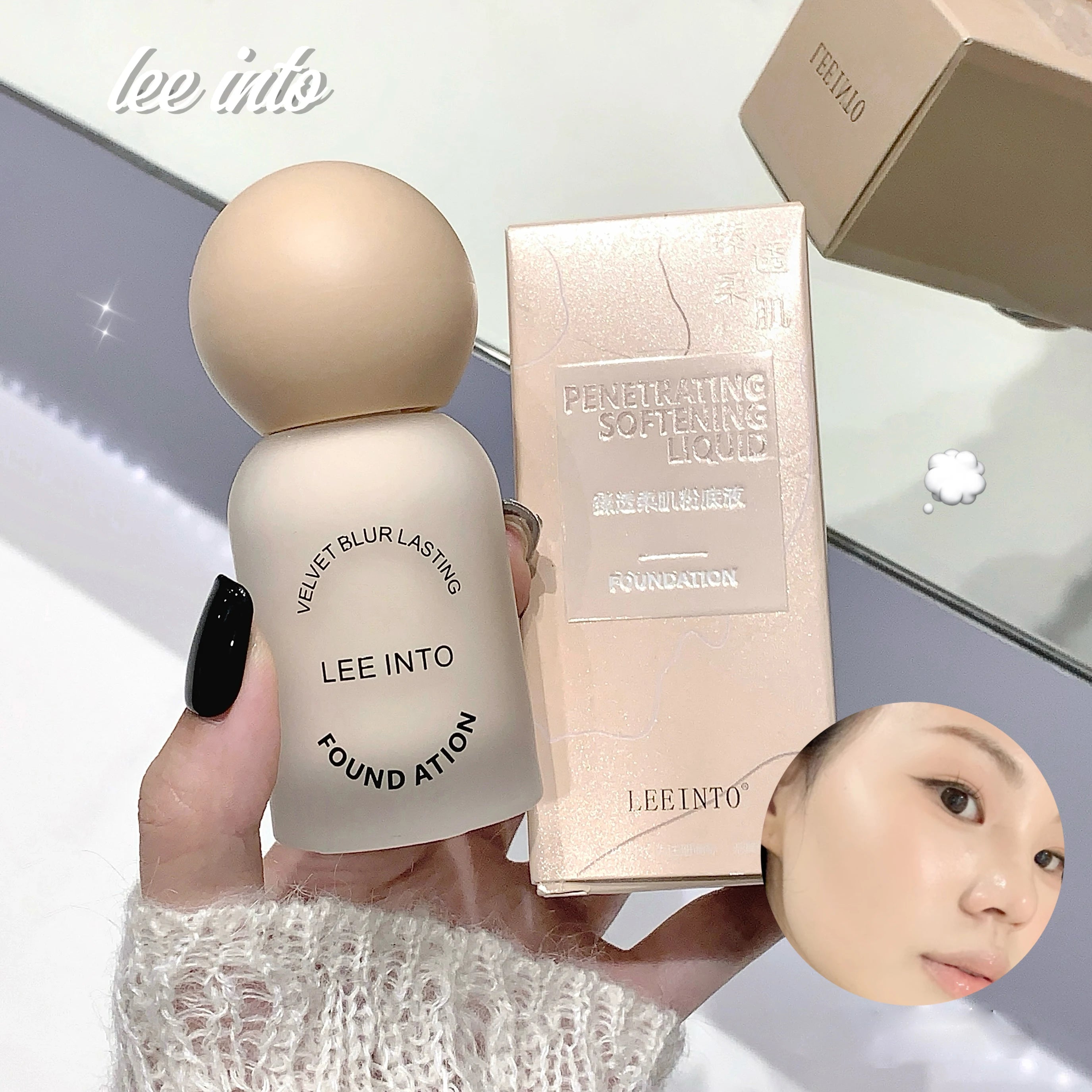 LEEINTO Soft Skin Liquid Foundation Light Clear Misty Concealer Qme
