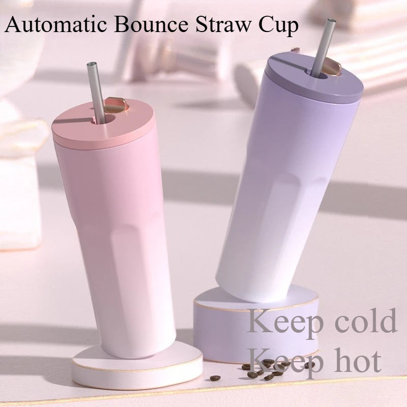 Gradient Automatic Pop-up Straw Coffee Wkij Cup Qme