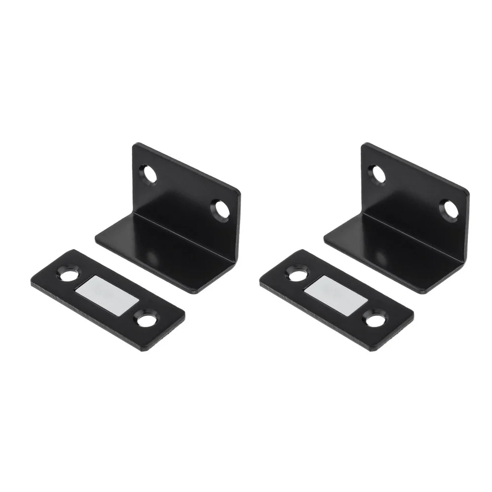 10-1PCS L-shaped Magnetic Door Closer Self-adhesive Invisible Cabinet Door Suction Wardrobe Magnetic Strip Patch Door Stopper Qme Black 2pcs