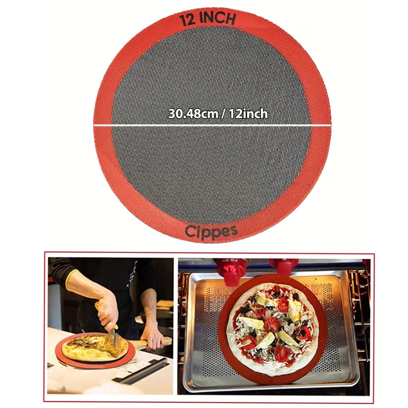 1 Oven Round Silicone Perforated Baking Mat Non-stick Reusable Sheets Qme