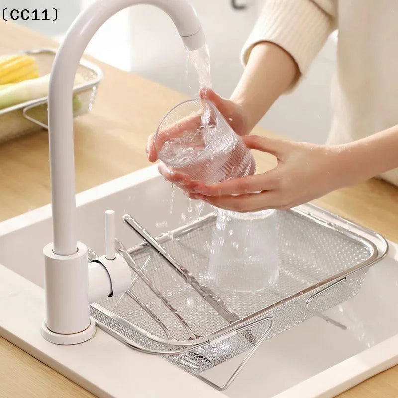Stainless Steel Kitchen Sink Telescopic Draining Rack Qme