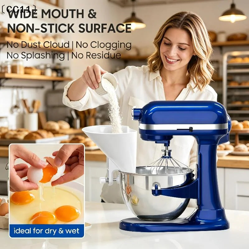 Flour Funnel Kitchen Mixer Accessories Attachments Universal Wide Qme