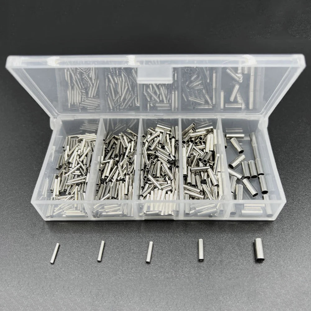 600pcs Fishing Crimp Sleeves Copper Tube Fishing Line Connector Fishing Line Tube Fishing Accessories Qme