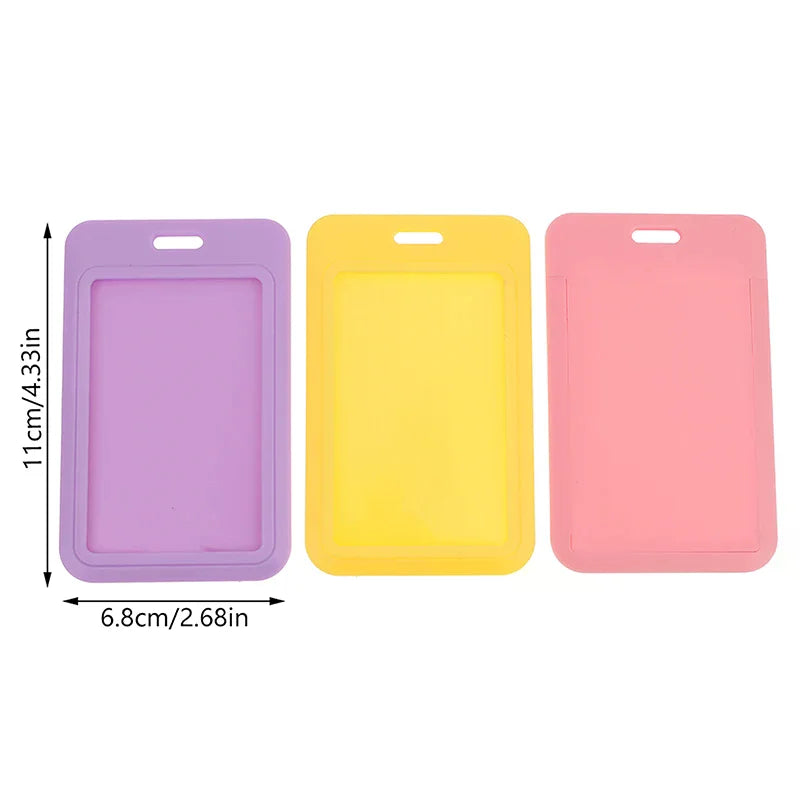 Two-sided Credit Card Cover Hard Plastic Badge Holders Slot Event Qme