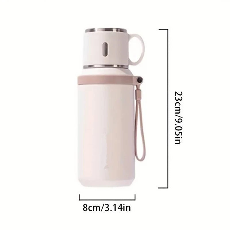 600ml Stainless Steel Coffee Cup Travel Thermal Mug Leak-Proof Thermos Bottle Tea Coffee Mug Office Business Style Thermos Qme white 600ml