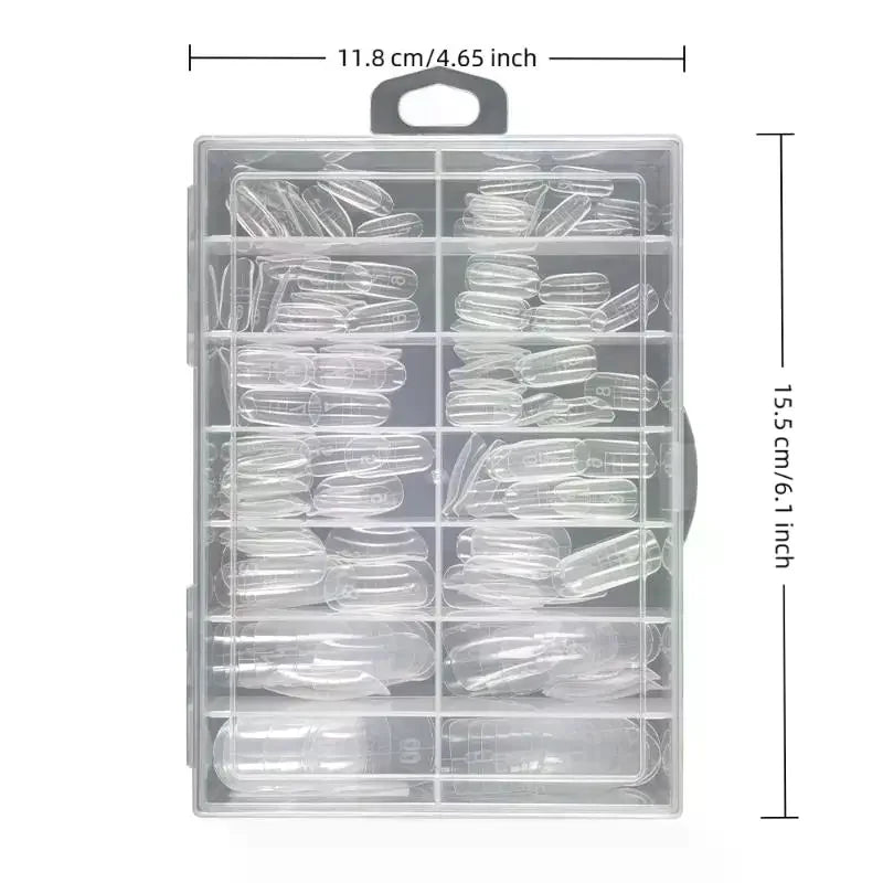 BOX Full Cover Fake Toenail Ultra Thin Clear Press Toe Foot Nails Qme