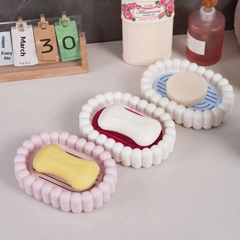 Plastic Bathroom Shower Soap Box Travel Portable Small Tray Dish Qme