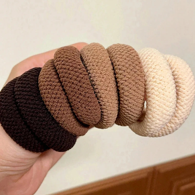 5/10 Mix Color High Elasticity Thickened Versatile Simple Scrunchies, Hair-Friendly (Random Color) Hair Ties Hair Rope Qme