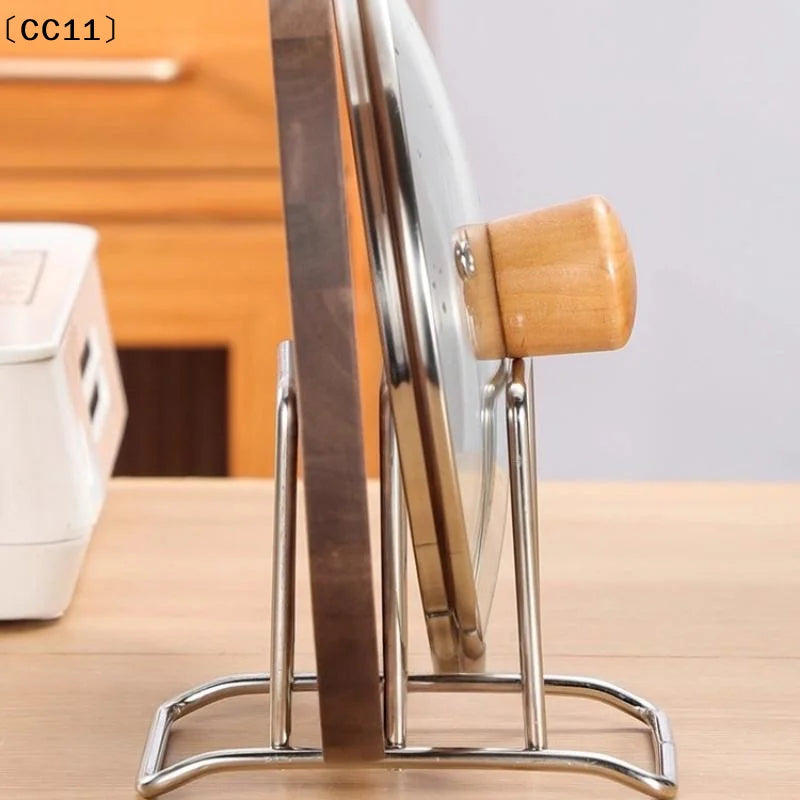 1 3 Space-saving Stainless Steel Pot Lid Cutting Board Organizer Qme