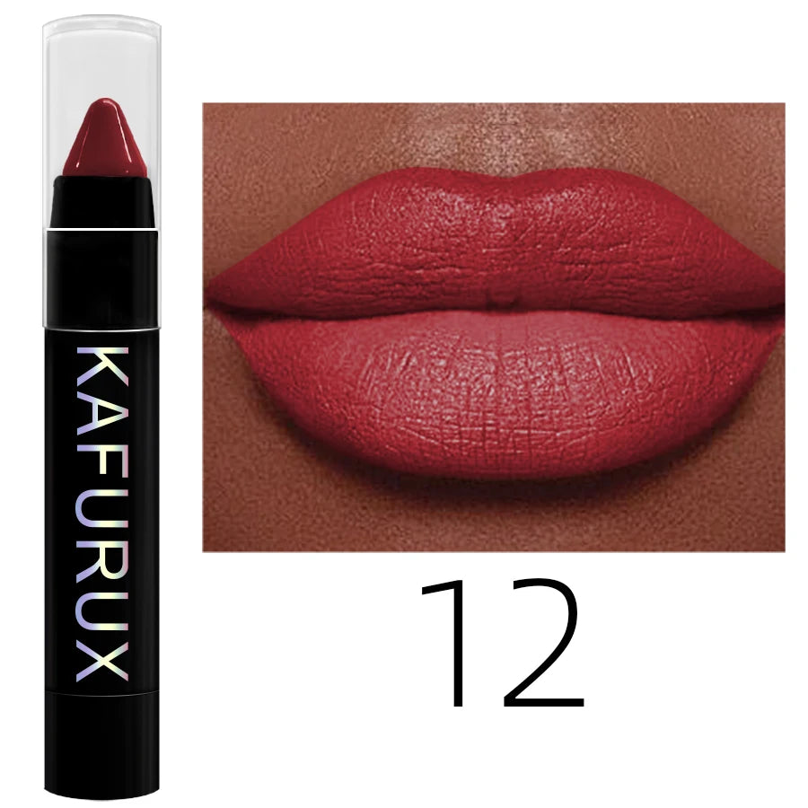 15 Colors Nude Velet Matte Lipstick Pencil Waterproof Long Lasting Qme 12