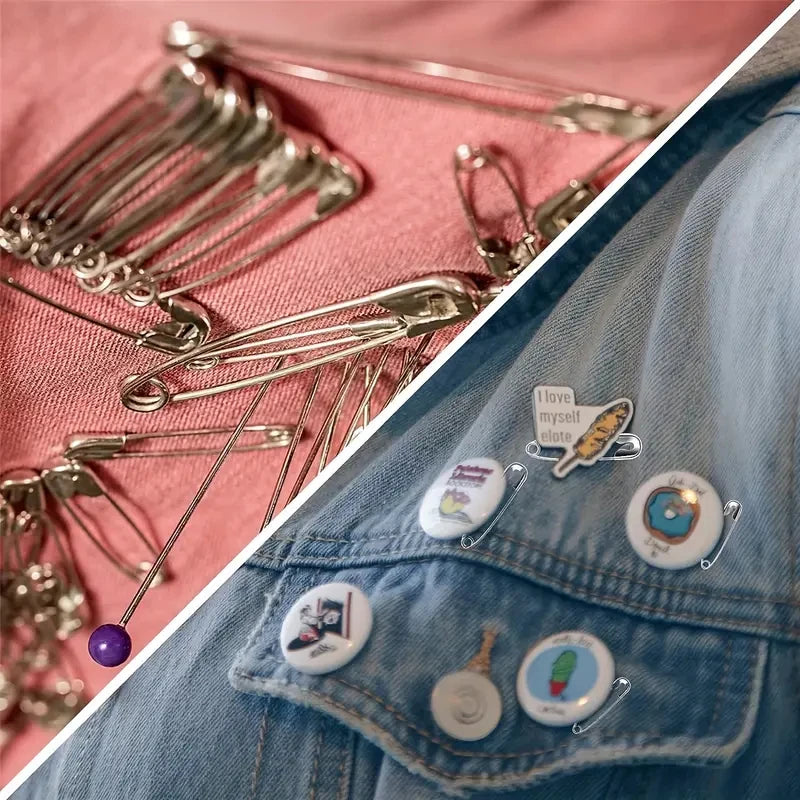 260Pcs Safety Pins Assorted Size Large Safety Pins and Small Safety Pins for Clothes Sewing Qme