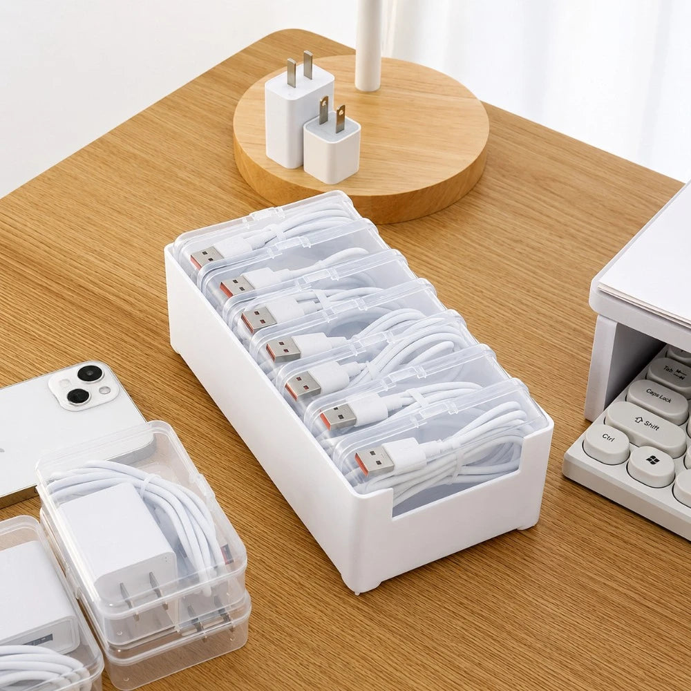 1/3Pcs Thickened Plastic Cable Box Household Storage Organizer to Sort Straps Mobile Devices and Office Sundries Qme