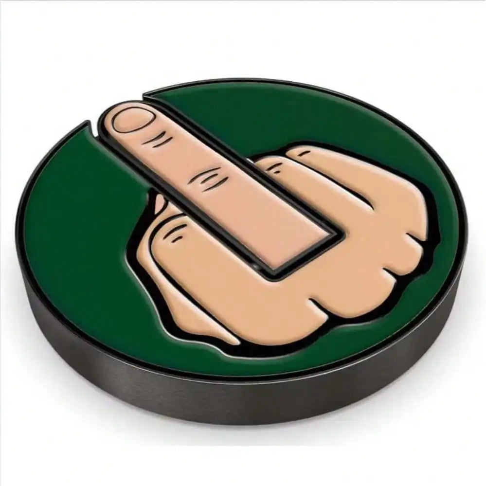Vertical Middle Finger Golf Cap Clip Marker Ball Position Magnet Qme green