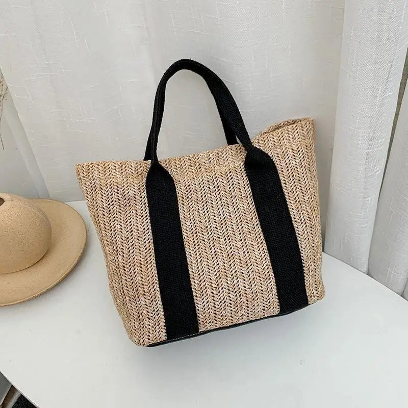 Handwoven Straw Shoulder Crossbody Bag Large Capacity Summer Women Qme