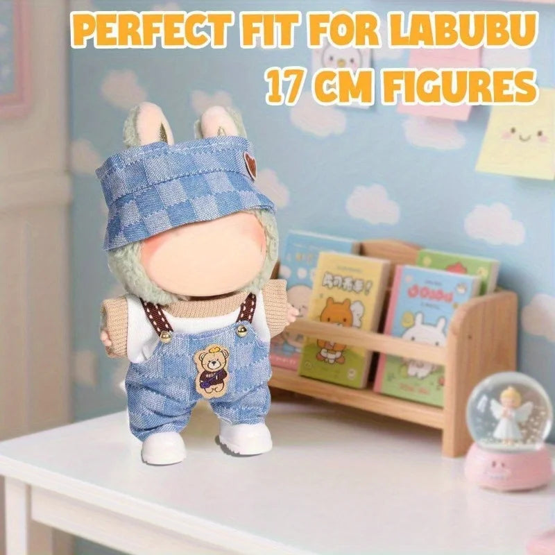 Suitable for a 3-piece set of 17cm Lububu doll clothes, fashionable and cute doll clothing accessories (without dolls) Qme