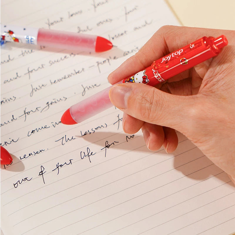 Hello Kitty Push-Button 0.5mm Gel Pen Stylish Cartoon-Style Black Gel Pen for Students Qme