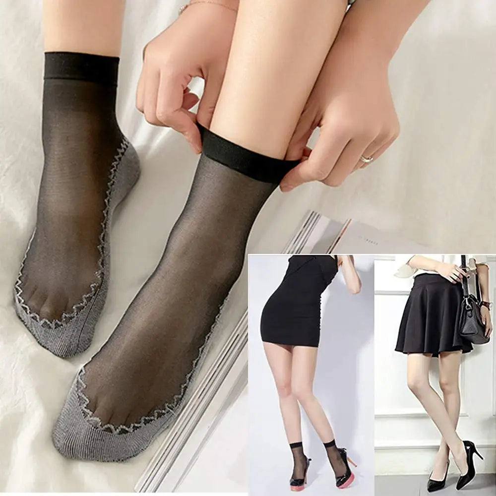 1 10 Pairs Women Socks Soft Woman Summer Ultrathin Breathable Sock Qme