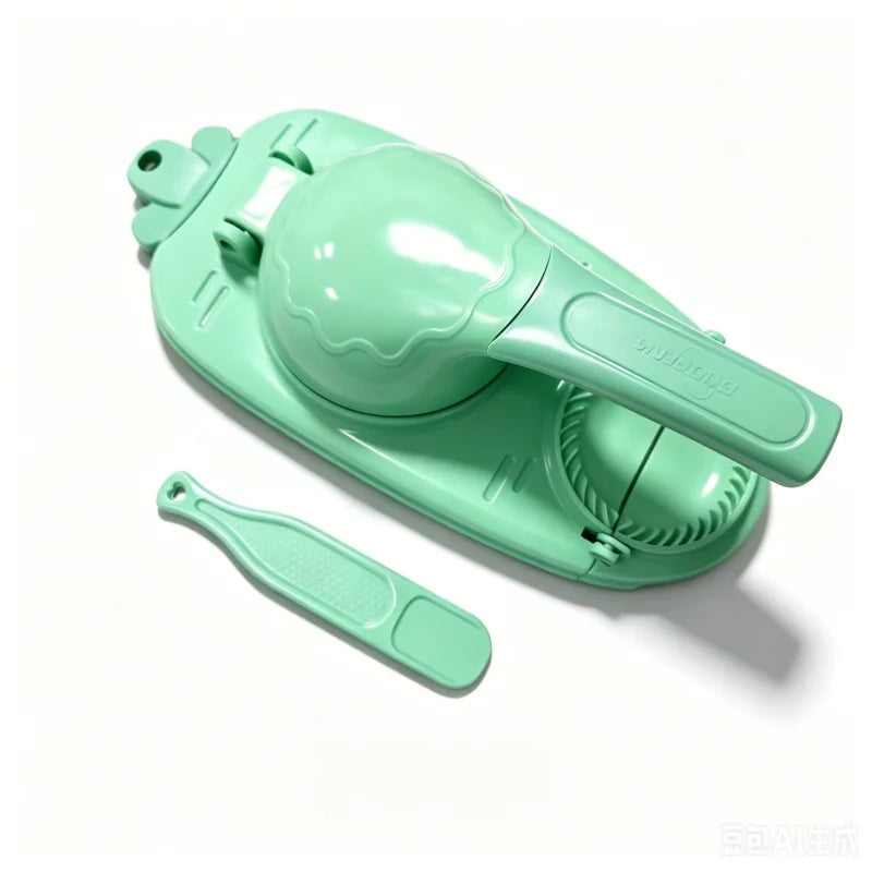 2 In 1 DIY Dumpling Wrapper Artifact Plastic Manual Wrapper Making Mold Dough Pressing Tool Baking Pastry Dumpling Maker Gadget Qme green