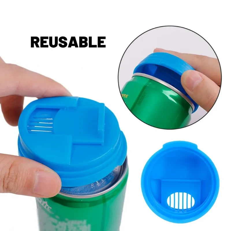 10/1Pcs Plastic Beverage Can Lids Leak-proof Drinks Protector Multi-color Air-leak Beer Sealing Cap Portable Water Bottle Covers Qme