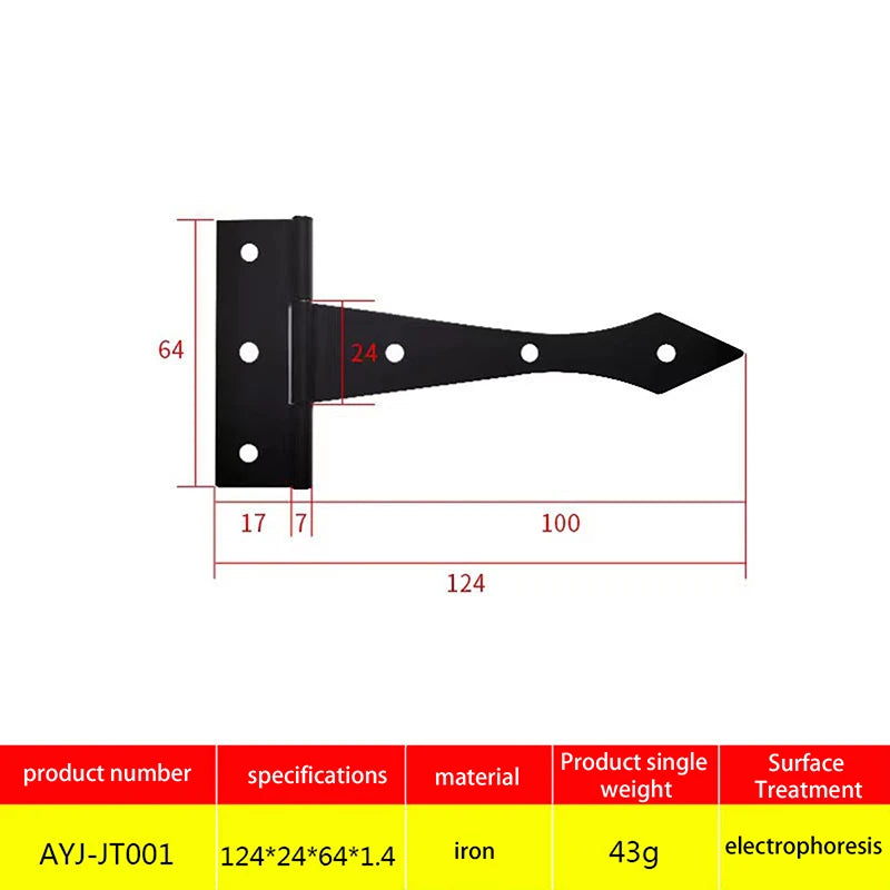 Durable 2PCS Furniture Cupboard Door Hinge Folding Black Iron Hinge For The Cabinet Door Hardware Accessories For Home Use Qme A10