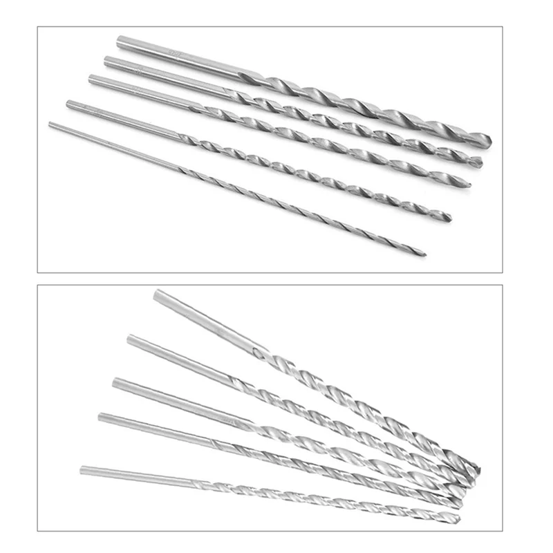 A02F-15Pcs Extra Long 150Mm HSS Twist Drill 2Mm 3Mm 3.5Mm 4Mm 5Mm Straigth Shank Auger Wood Metal Drilling Tools Drill Bit Qme