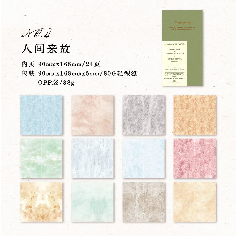24 sheets Vintage Material Paper book Junk Journal Decor DIY Supplies Scrapbooking Art Collage Aesthetics Stationery Craft Paper Qme 2