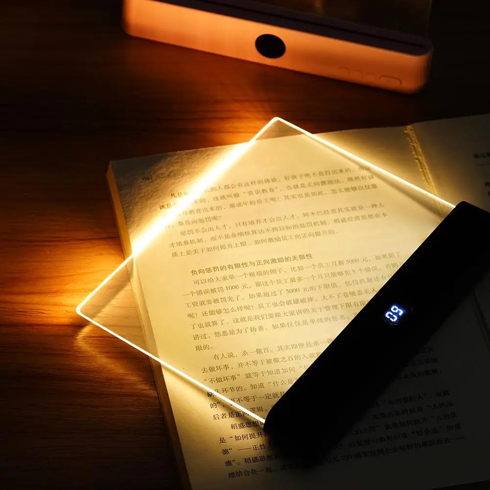 LED Reading Light At Night Bed Flat Book Lights Lovers Illuminator Qme