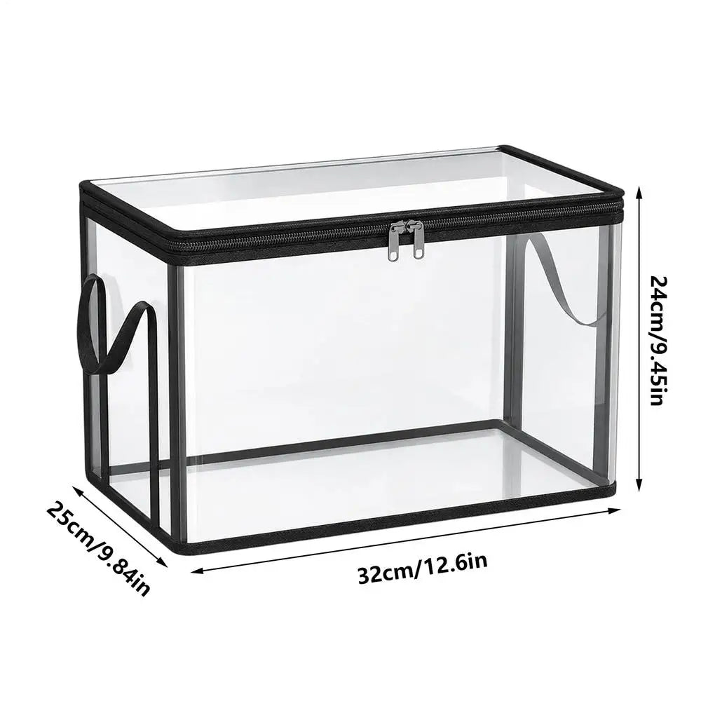Clear Plastic Book Storage Box Heavy Duty Boxes Lids Collapsible Qme M Black