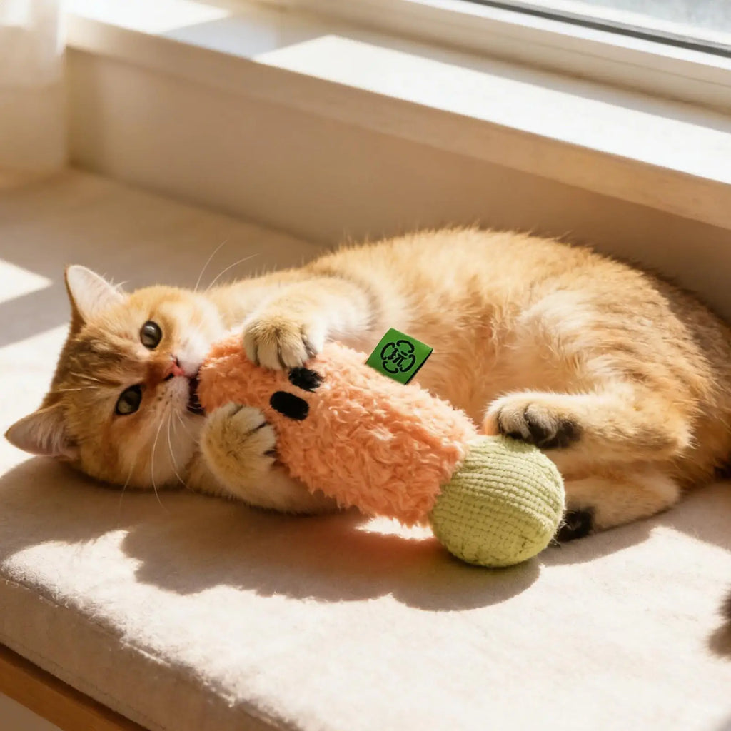 Squeaky Cat Toys Catnip Pet Interactive Puzzles Plush Squeak Toy Qme