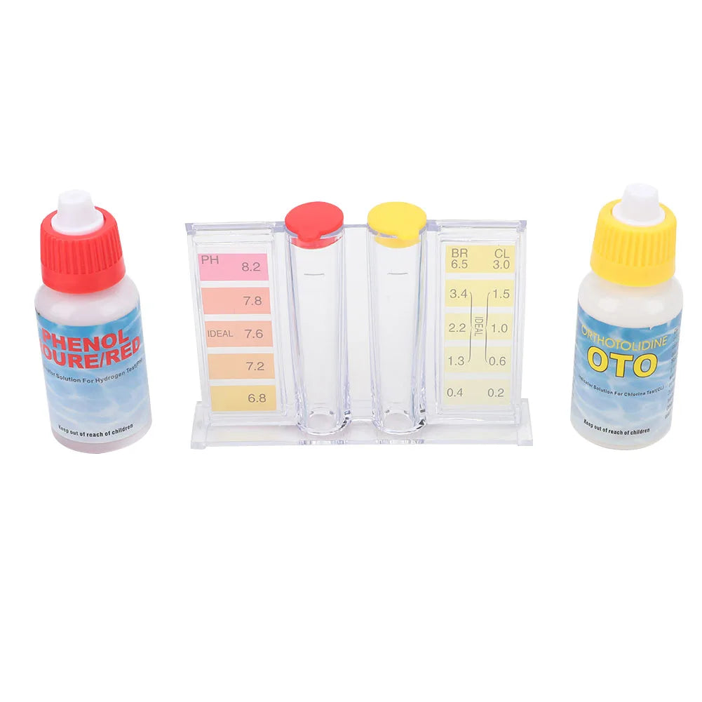 PH Chlorine Testing Kit Water Quality Test Box Accessories for Swimming Pool Pool Chlorine Test Kit Water Quality Test Box Qme