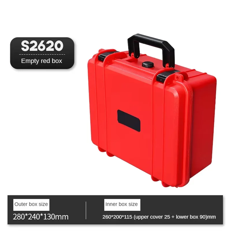 A02F-Portable Suitcase Thicken Plastic Hard Case Equipment Hardware Toolbox Large-Capacity Instrument Box With Sponge Qme